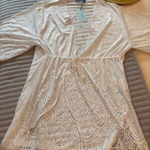 Womens White Swim Cover-Up
